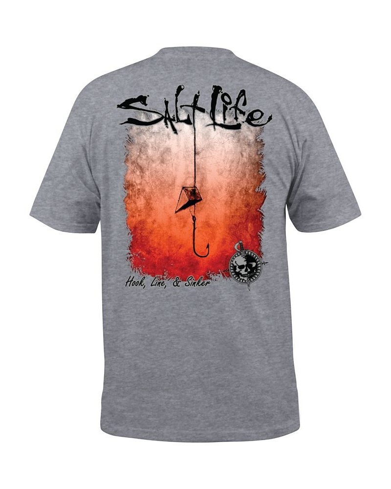 Men's Hook Line And Sinker Fad Graphic Short-Sleeve T-Shirt Charcoal Heather $16.32 T-Shirts