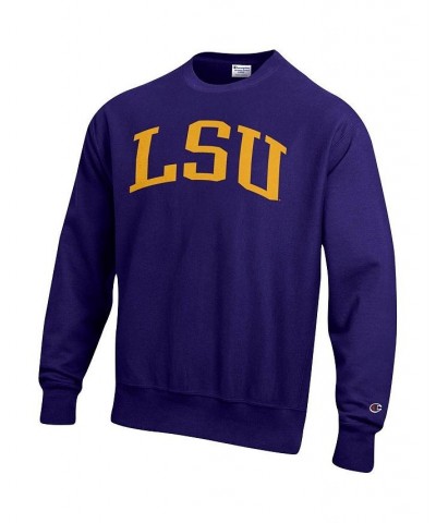 Men's Purple LSU Tigers Arch Reverse Weave Pullover Sweatshirt $37.40 Sweatshirt