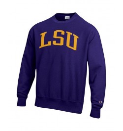 Men's Purple LSU Tigers Arch Reverse Weave Pullover Sweatshirt $37.40 Sweatshirt