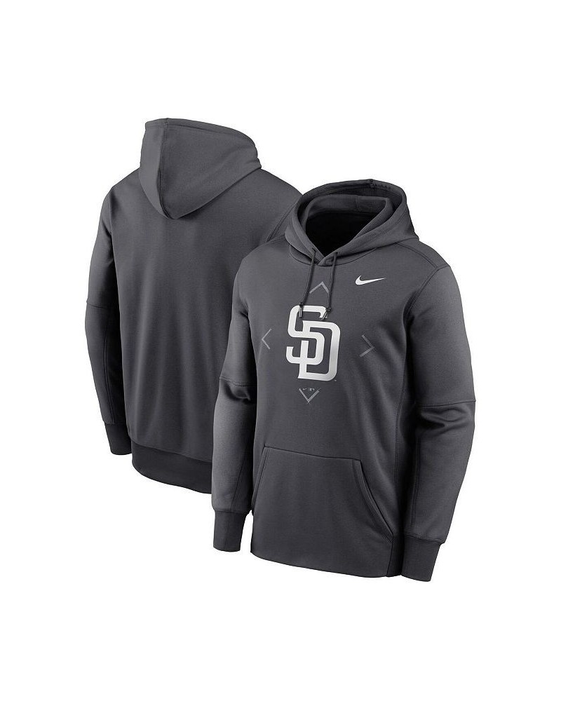 Men's Anthracite San Diego Padres Bracket Icon Performance Pullover Hoodie $49.49 Sweatshirt