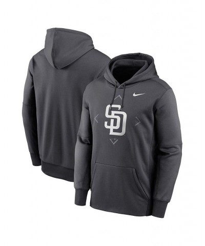 Men's Anthracite San Diego Padres Bracket Icon Performance Pullover Hoodie $49.49 Sweatshirt