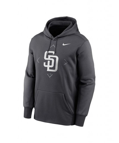 Men's Anthracite San Diego Padres Bracket Icon Performance Pullover Hoodie $49.49 Sweatshirt