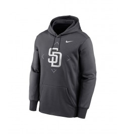 Men's Anthracite San Diego Padres Bracket Icon Performance Pullover Hoodie $49.49 Sweatshirt