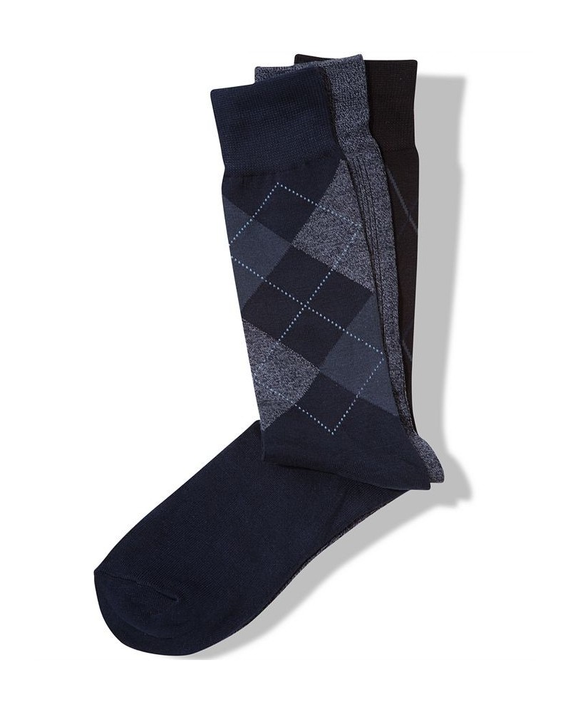 Perry Ellis Men's 3-Pk. Patterned Dress Socks Dark Assorted $12.06 Socks