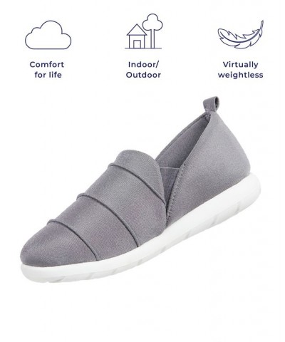 Zenz from Isotoner Women's Indoor/Outdoor Pintuck Lauren Slip-Ons Gray $15.90 Shoes