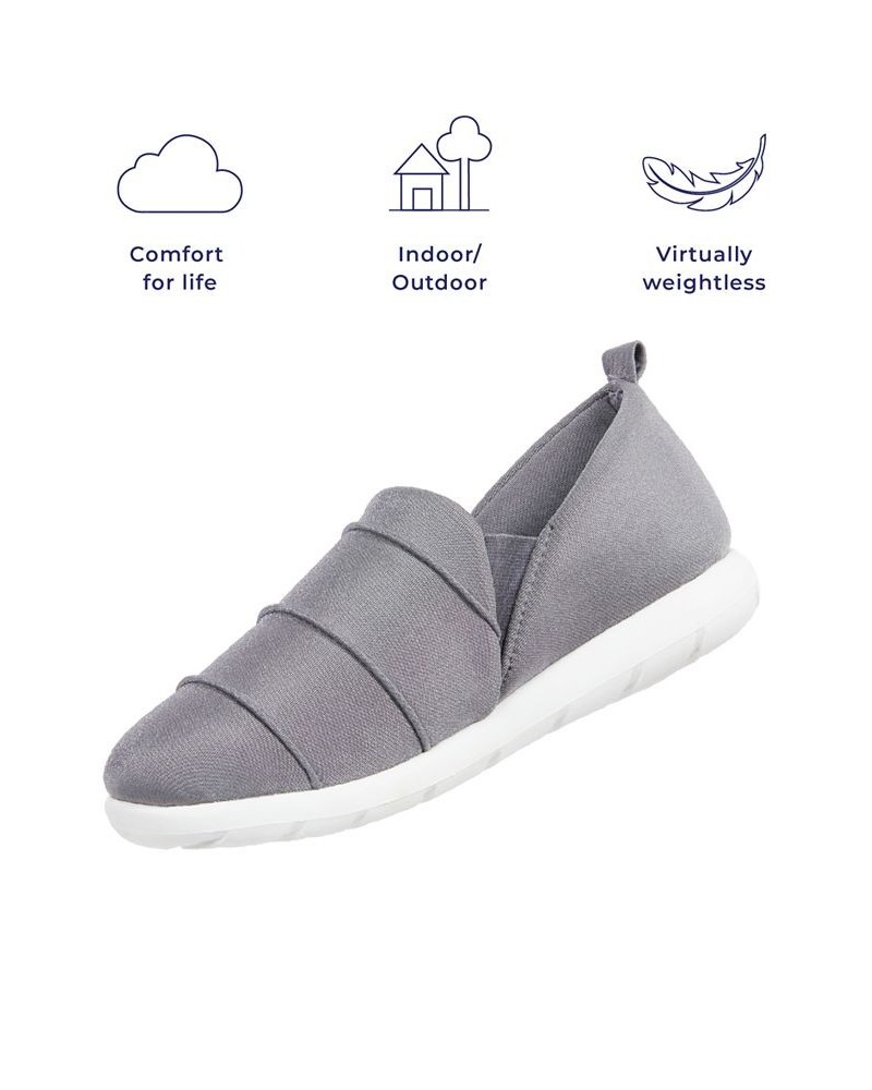 Zenz from Isotoner Women's Indoor/Outdoor Pintuck Lauren Slip-Ons Gray $15.90 Shoes