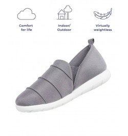 Zenz from Isotoner Women's Indoor/Outdoor Pintuck Lauren Slip-Ons Gray $15.90 Shoes