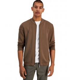 Men's Macallum Classic-Fit Solid Full-Zip Cardigan Brown $55.30 Sweaters