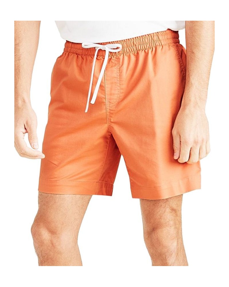 Men's Playa Straight-Fit Stretch Drawstring Shorts Orange $14.28 Shorts