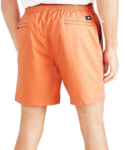 Men's Playa Straight-Fit Stretch Drawstring Shorts Orange $14.28 Shorts