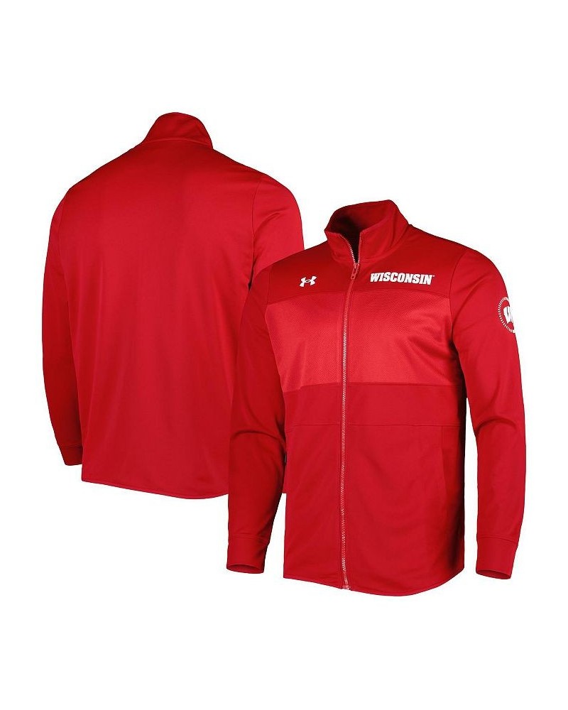 Men's Red Wisconsin Badgers Knit Warm-Up Full-Zip Jacket $47.30 Jackets