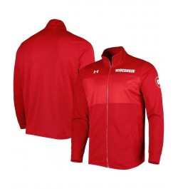 Men's Red Wisconsin Badgers Knit Warm-Up Full-Zip Jacket $47.30 Jackets