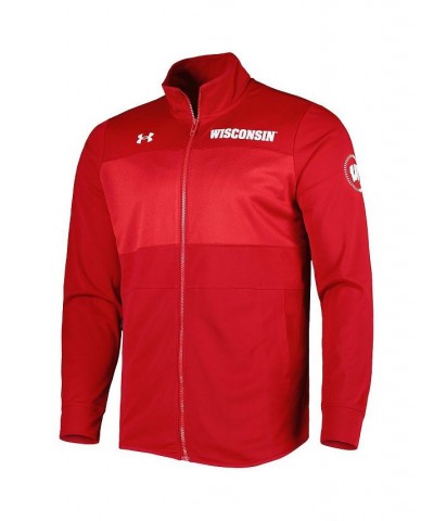 Men's Red Wisconsin Badgers Knit Warm-Up Full-Zip Jacket $47.30 Jackets