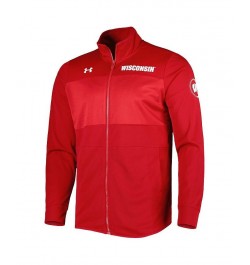 Men's Red Wisconsin Badgers Knit Warm-Up Full-Zip Jacket $47.30 Jackets