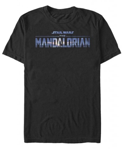 Men's New Mandalorian Logo Short Sleeve Crew T-shirt Black $20.99 T-Shirts