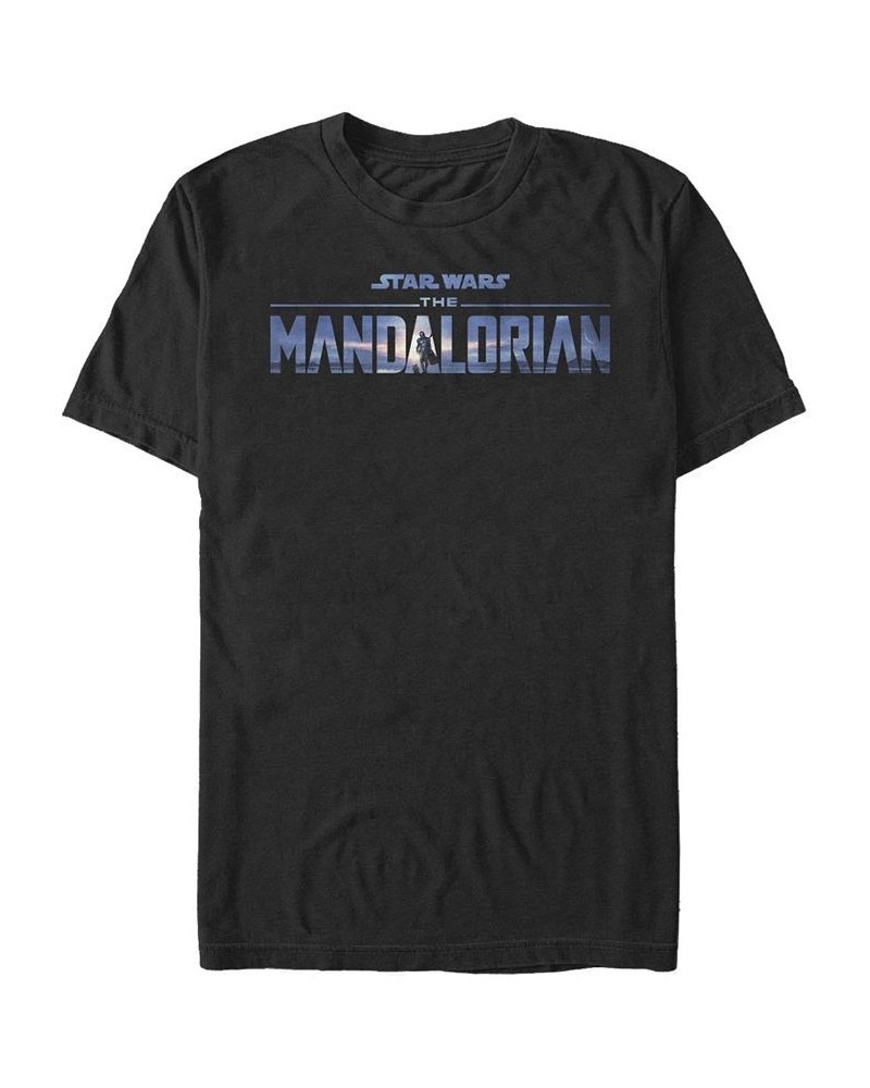 Men's New Mandalorian Logo Short Sleeve Crew T-shirt Black $20.99 T-Shirts