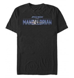 Men's New Mandalorian Logo Short Sleeve Crew T-shirt Black $20.99 T-Shirts