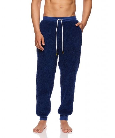 Men's Drawstring Sherpa Joggers with Pockets $21.62 Pajama