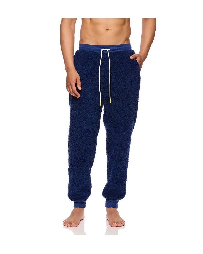 Men's Drawstring Sherpa Joggers with Pockets $21.62 Pajama