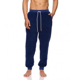 Men's Drawstring Sherpa Joggers with Pockets $21.62 Pajama