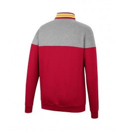 Men's Heathered Gray, Cardinal USC Trojans Be the Ball Quarter-Zip Top $37.79 Sweatshirt