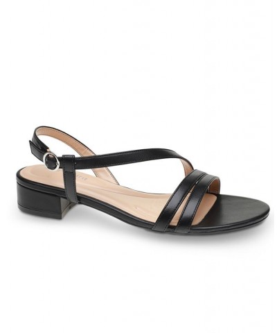 Women's Glenni Kitten Heel Strappy Sandals Black $50.49 Shoes