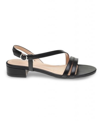 Women's Glenni Kitten Heel Strappy Sandals Black $50.49 Shoes