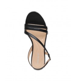 Women's Glenni Kitten Heel Strappy Sandals Black $50.49 Shoes