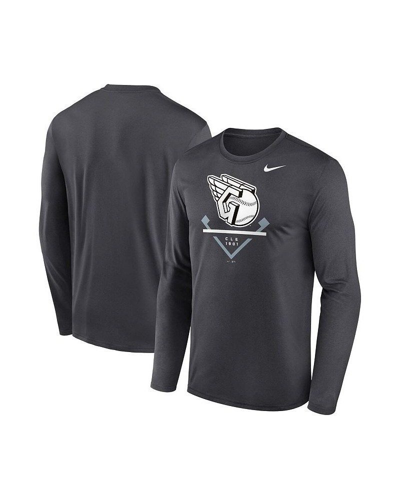 Men's Anthracite Cleveland Guardians Icon Legend Performance Long Sleeve T-shirt $31.34 T-Shirts