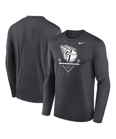 Men's Anthracite Cleveland Guardians Icon Legend Performance Long Sleeve T-shirt $31.34 T-Shirts