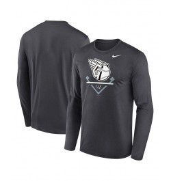 Men's Anthracite Cleveland Guardians Icon Legend Performance Long Sleeve T-shirt $31.34 T-Shirts