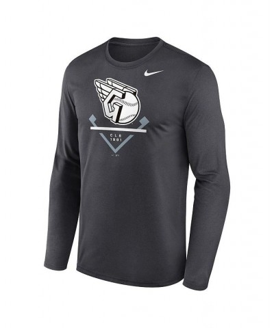 Men's Anthracite Cleveland Guardians Icon Legend Performance Long Sleeve T-shirt $31.34 T-Shirts