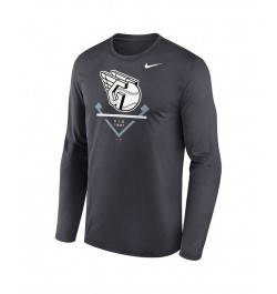 Men's Anthracite Cleveland Guardians Icon Legend Performance Long Sleeve T-shirt $31.34 T-Shirts