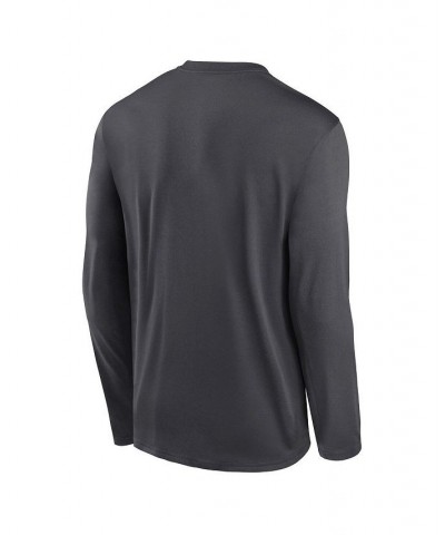 Men's Anthracite Cleveland Guardians Icon Legend Performance Long Sleeve T-shirt $31.34 T-Shirts