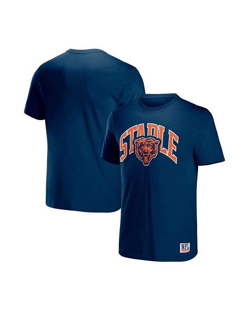 Men's NFL X Staple Navy Chicago Bears Lockup Logo Short Sleeve T-shirt $16.00 T-Shirts