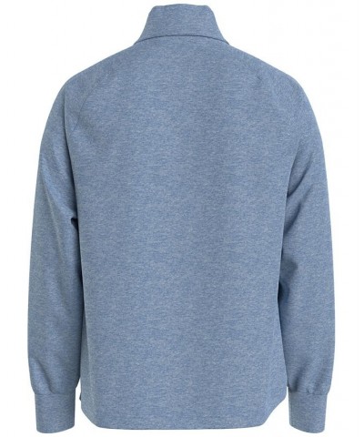 Men's Thompson Quarter Zip Mock Neck Sweatshirt Blue Heather $23.08 Sweatshirt