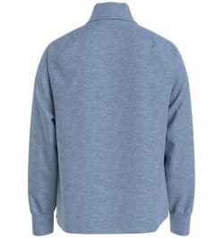 Men's Thompson Quarter Zip Mock Neck Sweatshirt Blue Heather $23.08 Sweatshirt