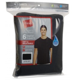 Men's Ultimate 6pk. Crewneck T-Shirts Black $18.29 Undershirt