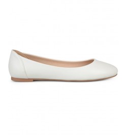 Women's Comfort Kavn Flats White $36.80 Shoes