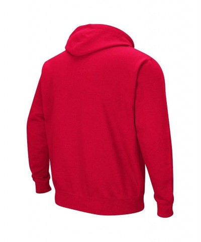 Men's Red Bradley Braves Arch & Logo Pullover Hoodie $31.79 Sweatshirt