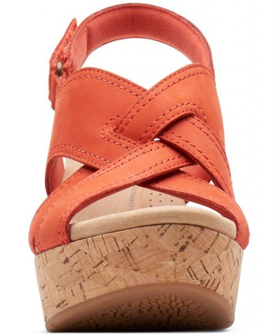 Women's Rose Erin Woven-Strap Wedge Sandals Red $42.51 Shoes