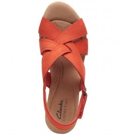 Women's Rose Erin Woven-Strap Wedge Sandals Red $42.51 Shoes