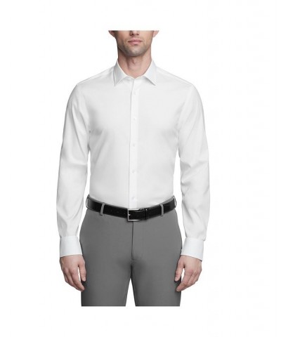 Men's Refined Slim Fit Stretch Dress Shirt White $26.55 Dress Shirts