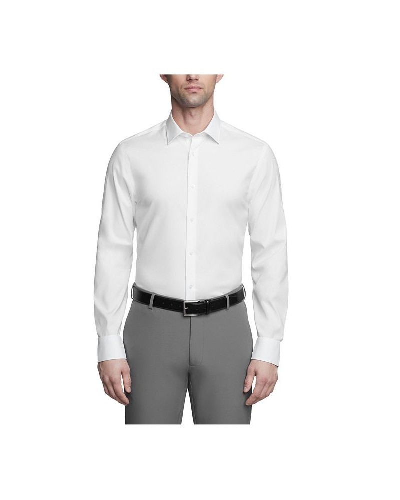 Men's Refined Slim Fit Stretch Dress Shirt White $26.55 Dress Shirts