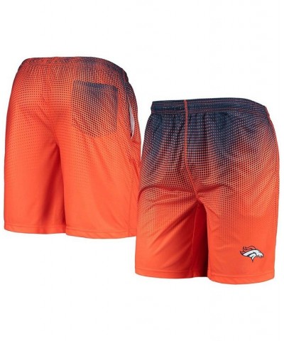 Men's Orange and Navy Denver Broncos Pixel Gradient Training Shorts $25.49 Shorts