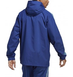 Tiro Hooded Zip-Front Three-Stripe Windbreaker Blue $45.00 Jackets