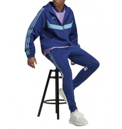 Tiro Hooded Zip-Front Three-Stripe Windbreaker Blue $45.00 Jackets