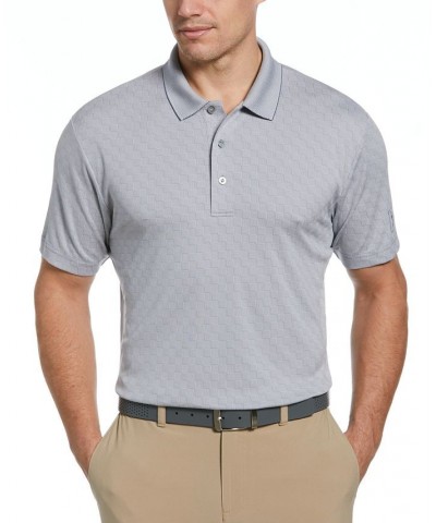 Men's Chambray Geo Jacquard Short-Sleeve Performance Polo Shirt Tradwinds $17.11 Polo Shirts