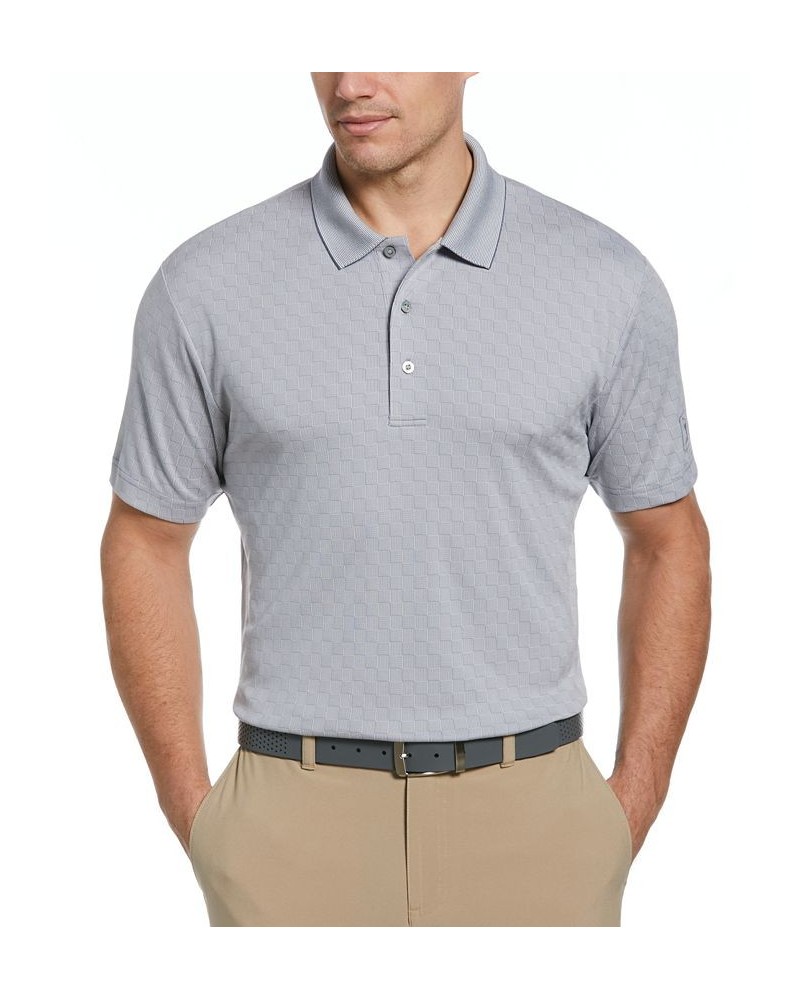 Men's Chambray Geo Jacquard Short-Sleeve Performance Polo Shirt Tradwinds $17.11 Polo Shirts