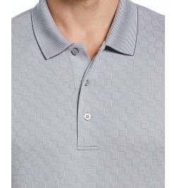 Men's Chambray Geo Jacquard Short-Sleeve Performance Polo Shirt Tradwinds $17.11 Polo Shirts